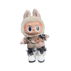Only Clothes Cloth Blind Box Pendant Baby Clothes Cartoon Cute Plush Two-Piece Small Satchel Suit Vinyl Doll Conjoined Dress.