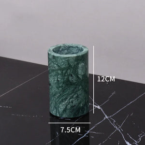 Wholesale Customized Dark Green Natural Marble Bathroom Set Nordic Light Luxury Tray Toothbrush Holder Soap Dispenser Kit