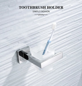 Bathroom Hardware Set SUS Stainless Steel Mirror Nickel Towel Rack Toilet Paper Holder Soap Holder Towel Bar Toilet Accessories