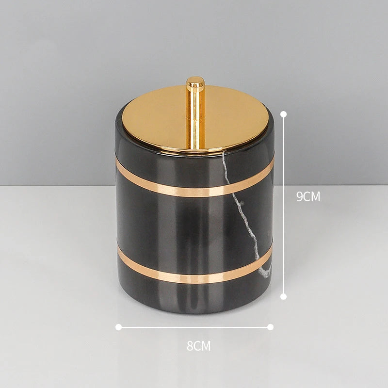 Black Nero Marquin Natural Marble Bathroom Accessories Luxury Gold Soap Dish Soap Dispenser Toothbrush Holder Tray Bathroom Set