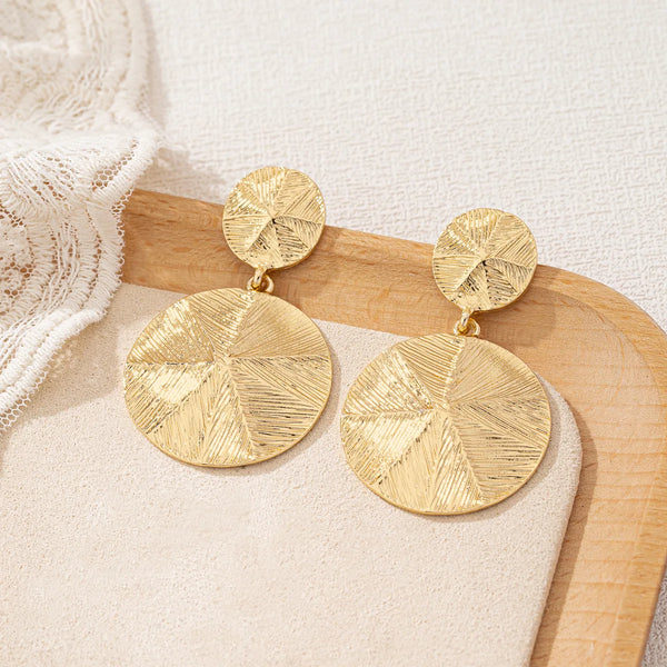 Earrings For Women Exaggerated Brushed Three-dimensional Retro Alloy Ear Accessories Holiday Party Gift Fashion Jewelry CE189