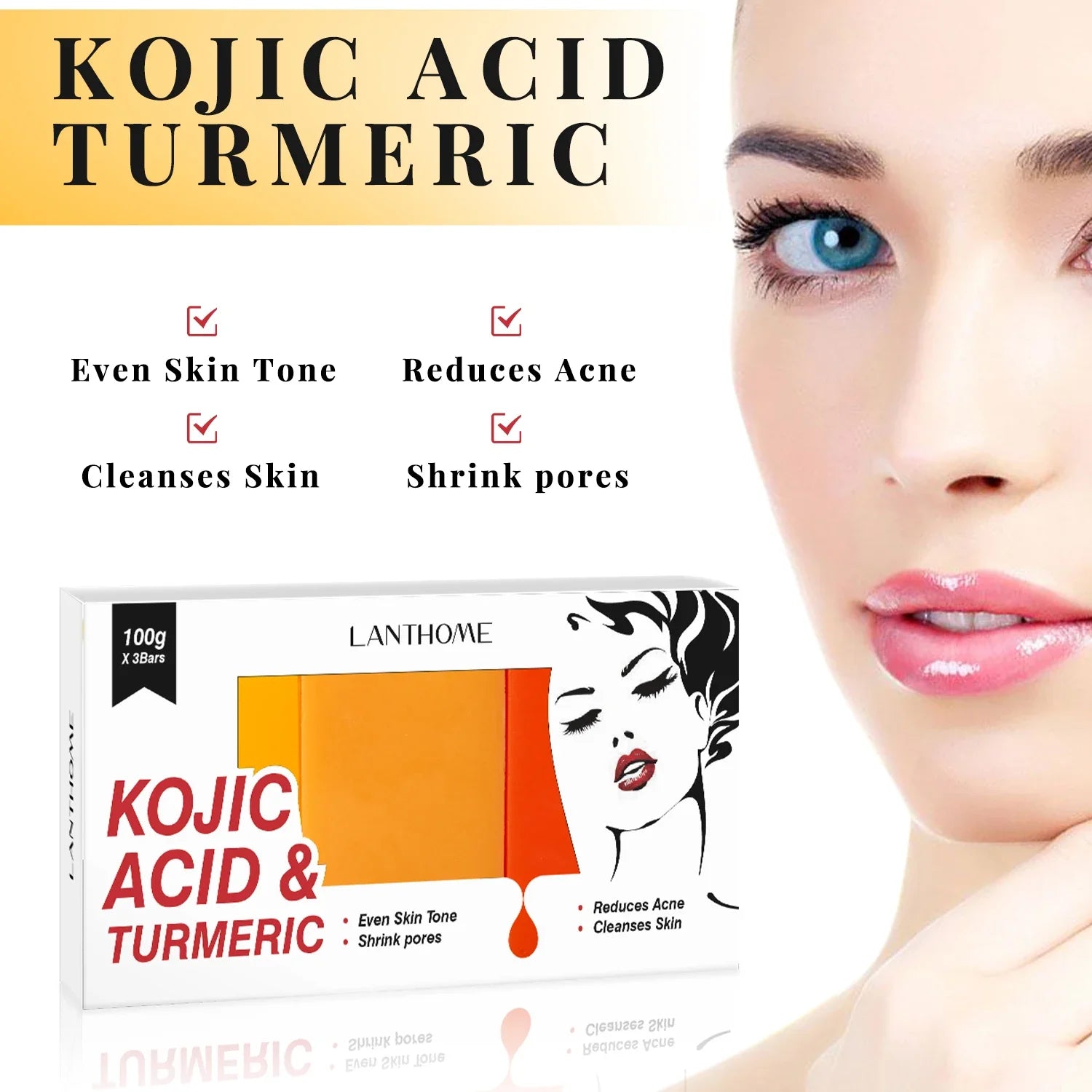 Kojic Acid Soap Kojic Acid Skin Care Set Face Cream Body Lotion Cleanser Skin Whitening Brightening Moisturizing  Anti Aging