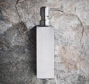 Stainless Steel Bathroom Accessories Liquid Soap Dispensers Single Bottle 200ml Perforated Installation Modern Minimalist Design