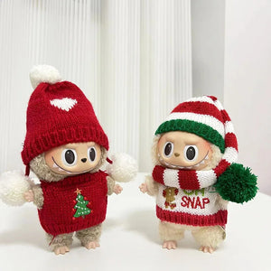 Only Clothes Cloth Blind Box Pendant Baby Clothes Cartoon Cute Plush Two-Piece Small Satchel Suit Vinyl Doll Conjoined Dress.