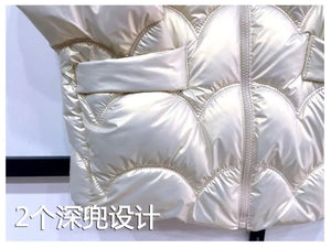 Glossy Bread Clothes Down Cotton Coat Female New Overcoat Wild Stand Collar Cotton Clothes Loose Winter Padded Jacket