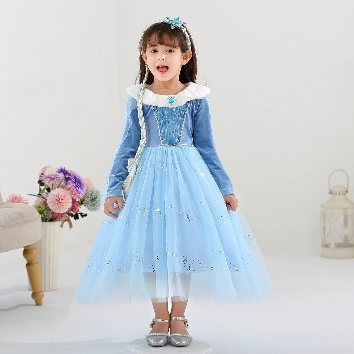 Girl Clothes Princess Cloak Hooded Coat Cape Cinderella Fancy Party Costume Clothes Winter Christmas New Year Children Dress