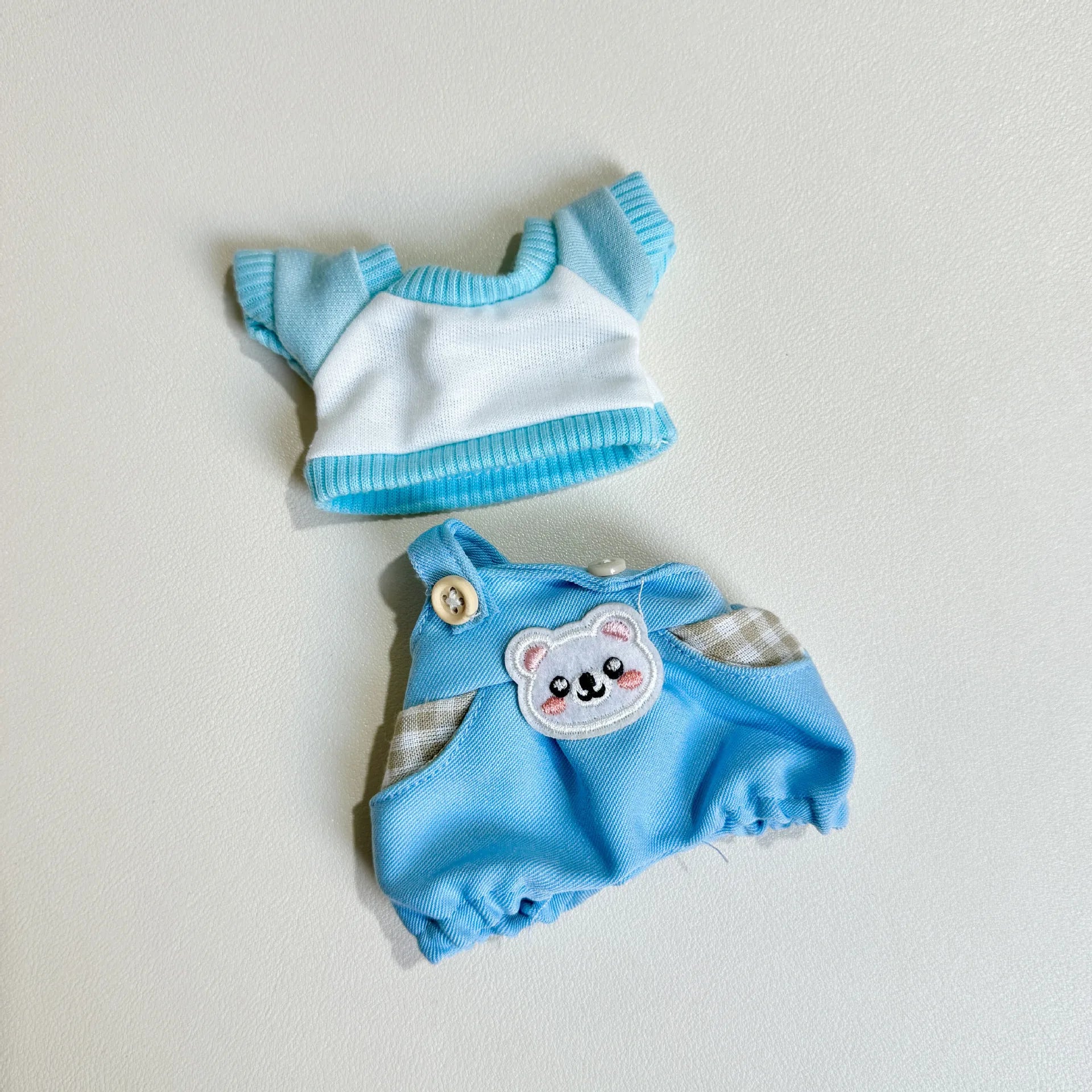 Only Clothes Cloth Blind Box Pendant Baby Clothes Cartoon Cute Plush Two-Piece Small Satchel Suit Vinyl Doll Conjoined Dress.