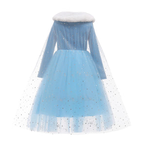 Girl Clothes Princess Cloak Hooded Coat Cape Cinderella Fancy Party Costume Clothes Winter Christmas New Year Children Dress