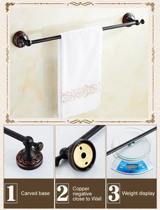 Black Bronze Bathroom Accessories Carving Bath Towel Shelves Toilet Brush Holder Soap Holder Toilet Paper Holder Bath Hardware