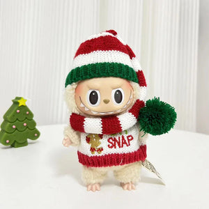 Only Clothes Cloth Blind Box Pendant Baby Clothes Cartoon Cute Plush Two-Piece Small Satchel Suit Vinyl Doll Conjoined Dress.
