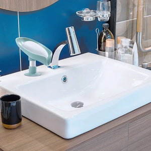 Suction Cup Soap dish For bathroom Shower Portable Leaf Soap Holder Plastic Sponge Tray For Kitchen Bathroom accessories