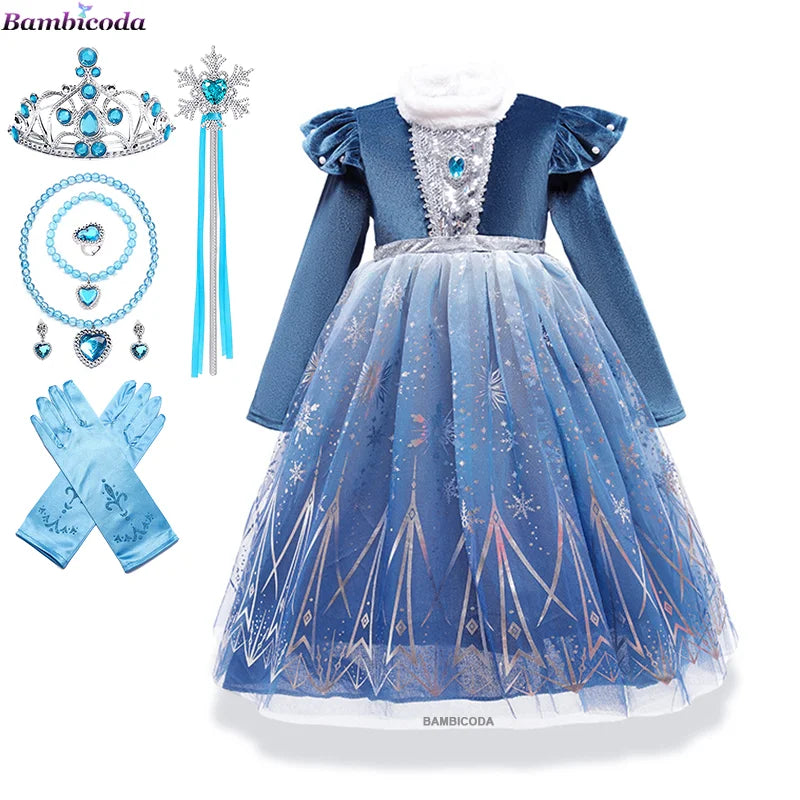 Girl Clothes Princess Cloak Hooded Coat Cape Cinderella Fancy Party Costume Clothes Winter Christmas New Year Children Dress
