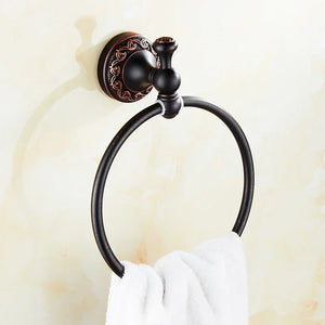 Black Bronze Bathroom Accessories Carving Bath Towel Shelves Toilet Brush Holder Soap Holder Toilet Paper Holder Bath Hardware