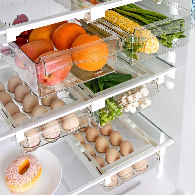 Transparent Fridge Organizer Fruit Egg Refrigerator Storage Box Under-SPECIFICATIONSBrand Name: NoEnName_NullChoice: yesFeature 1: kitchen gadgetsFeature 2: kitchen itemsFeature 3: gadgetsFeature 4: Refrigerator storage boxFeature 5: ERefrigerator Storage Box