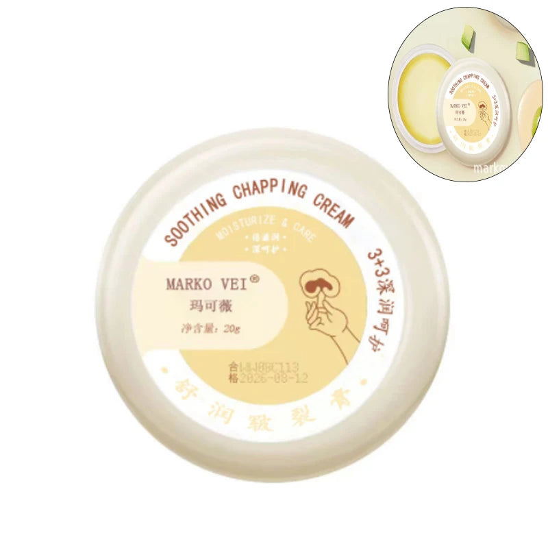 Soothing chapping cream by MARKO VEI in a 20g jar, designed to moisturize and care for dry skin.