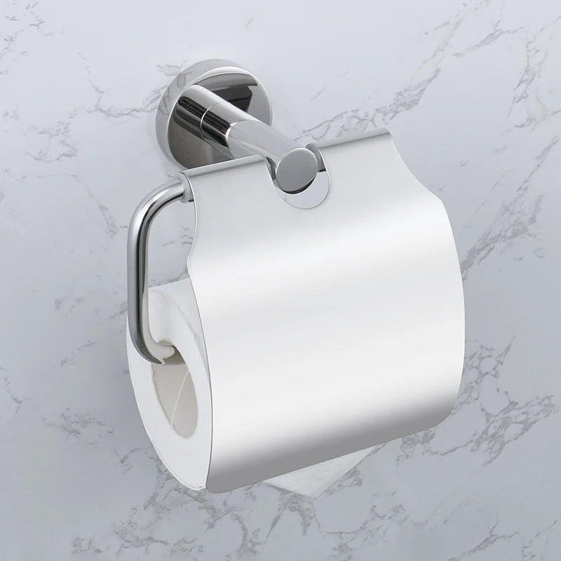Mirror Chrome Bathroom Hardware 304 Stainless Steel Towel Rack Toilet Paper Holder Soap Holder Towel Bar Toilet Accessories