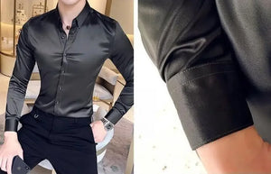 Clothing Muscle Long Sleeve Man Tops Business Shirts And Blouses For Men Black Plain With Sleeves Luxury Fashion 2024 Luxury Xxl