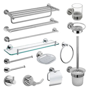 Mirror Chrome Bathroom Hardware 304 Stainless Steel Towel Rack Toilet Paper Holder Soap Holder Towel Bar Toilet Accessories