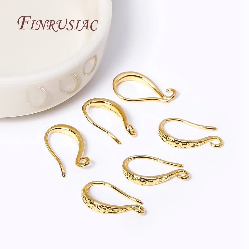 Ear Wire For Earrings Making Supplies DIY Accessories 18K Gold Plated Earwire Earring Hooks with Open Loop