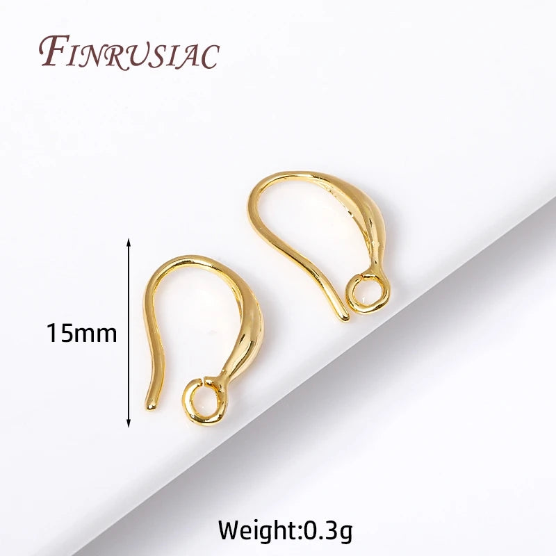 Ear Wire For Earrings Making Supplies DIY Accessories 18K Gold Plated Earwire Earring Hooks with Open Loop
