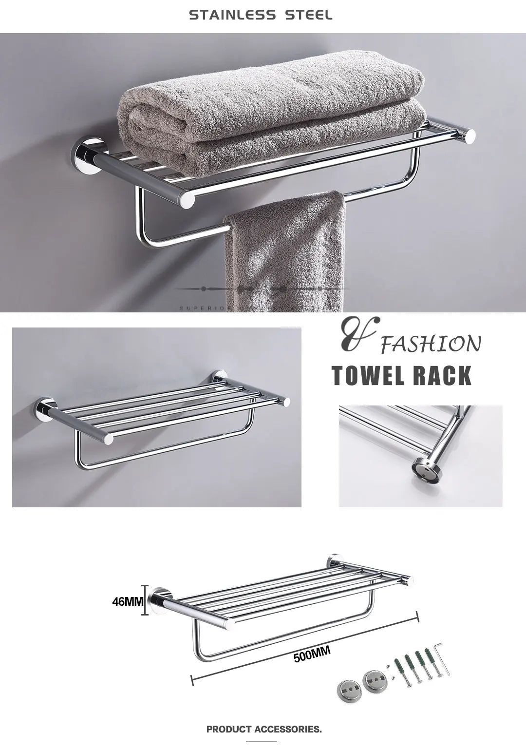Bathroom Hardware 304 Stainless Steel Chrome Plated Towel Rack Toilet Paper Rack Soap Dish Rack Towel Bar Bathroom Accessories S