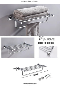 Bathroom Hardware 304 Stainless Steel Chrome Plated Towel Rack Toilet Paper Rack Soap Dish Rack Towel Bar Bathroom Accessories S