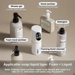 320ml Touchless Soap Foam Dispenser 5 Gear Smart Temperature Time Display Automatic Infrared Sensor Soap Dispensers Hand Washer
