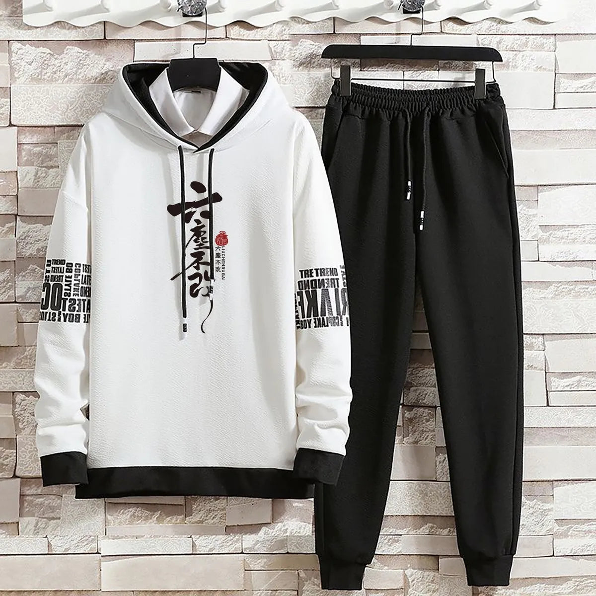 Clothing for Men Hoodies Set Summer Autumn Suits Pants Casual Pullover Hat Hood  Print Sweaterhoodie Men New Top Long Sleeves