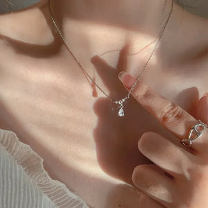 Popular Sparkling Necklace for Women Silver Colour Clavicle Chain Choker Fashion Jewelry Wedding Party Birthday Gift
