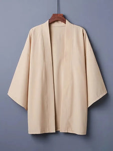 Kimono Men Cloak Kimono Para Hombre Black Coat White Cloak Beach Shirt Summer Haori Men Unisex Samurai Clothing Japanese Men