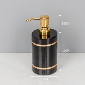 Black Nero Marquin Natural Marble Bathroom Accessories Luxury Gold Soap Dish Soap Dispenser Toothbrush Holder Tray Bathroom Set