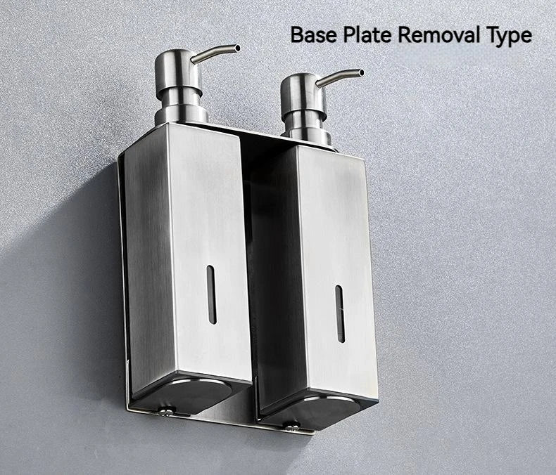 Stainless Steel Bathroom Accessories Liquid Soap Dispensers Single Bottle 200ml Perforated Installation Modern Minimalist Design