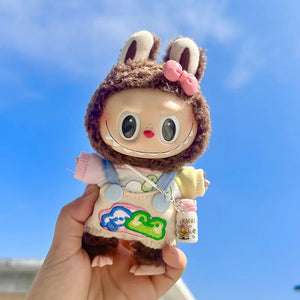 Only Clothes Cloth Blind Box Pendant Baby Clothes Cartoon Cute Plush Two-Piece Small Satchel Suit Vinyl Doll Conjoined Dress.