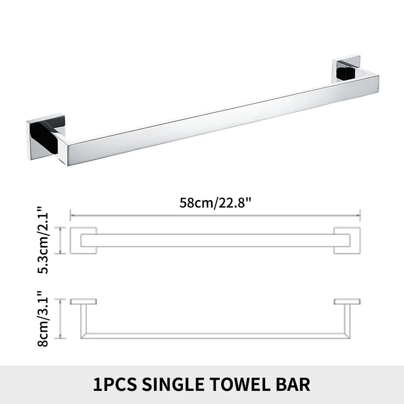 Bathroom Hardware Set SUS Stainless Steel Mirror Nickel Towel Rack Toilet Paper Holder Soap Holder Towel Bar Toilet Accessories