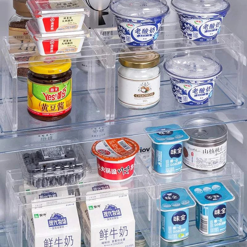 Refrigerator Organizers Storage Rack Fridge Layered Separator Shelves SPECIFICATIONSApplicable Space: KitchenBrand Name: NoEnName_NullChoice: yesClassification: Non-folding RackFeature: Eco-Friendly,StockedHign-concerned Chemical: NoneRefrigerator Organizers Storage Rack
