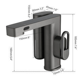 ZAPPO Sensor Bathroom Faucet with Automatic Sensor Smart Soap Dispenser White Basin Sink Faucets Deck Mounted Mixer Tap Black