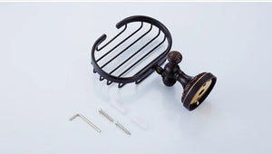 Black Bronze Bathroom Accessories Carving Bath Towel Shelves Toilet Brush Holder Soap Holder Toilet Paper Holder Bath Hardware