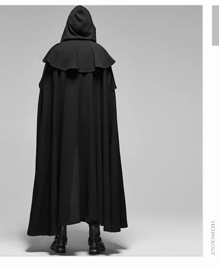 Medieval Cloak Men Women Hooded Cape Vintage Gothic Black Cloak Medieval Fantasy Viking Costume Halloween Cosplay Clothes