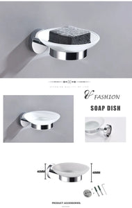 Bathroom Hardware 304 Stainless Steel Chrome Plated Towel Rack Toilet Paper Rack Soap Dish Rack Towel Bar Bathroom Accessories S
