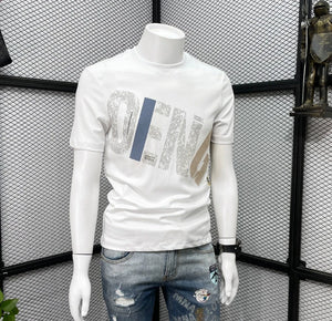 Clothing T Shirt For Men Wholesale Alphabet Man Tee Shirts Graphic Cotton Slim Fit Watercolor Streetwear Kpop Music Xl S Top