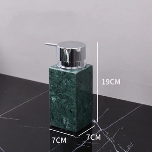 Wholesale Customized Dark Green Natural Marble Bathroom Set Nordic Light Luxury Tray Toothbrush Holder Soap Dispenser Kit
