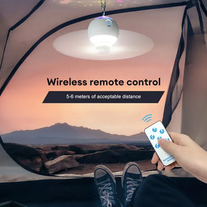 3 in 1 USB Rechargeable Ceiling Fans Light with Stars Projection Light for Outdoor Tent Camping Dormitory Room  Lamp