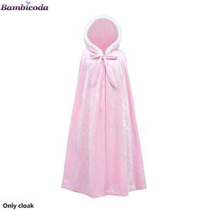 Girl Clothes Princess Cloak Hooded Coat Cape Cinderella Fancy Party Costume Clothes Winter Christmas New Year Children Dress