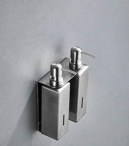 Stainless Steel Bathroom Accessories Liquid Soap Dispensers Single Bottle 200ml Perforated Installation Modern Minimalist Design