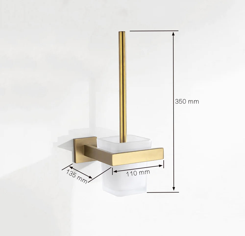 Stainless Steel Brushed Gold Towel Bar Rack Toilet Paper Holder Toilet Brush Robe Hook Soap Dish Bathroom Accessories Hardware