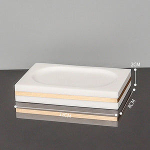 Volakos White Natural Marble Bathroom Accessories Golden Luxury Soap Dish Soap Dispenser Toothbrush Holder Tray Bathroom Set