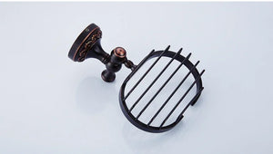 Black Bronze Bathroom Accessories Carving Bath Towel Shelves Toilet Brush Holder Soap Holder Toilet Paper Holder Bath Hardware