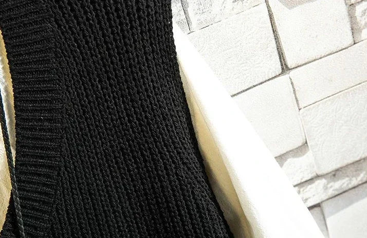Men's Clothing V Neck Plain Vest Knit Sweater Male Sleeveless Solid Color Waistcoat Classic Cheap Best Selling Products 2024 Hot