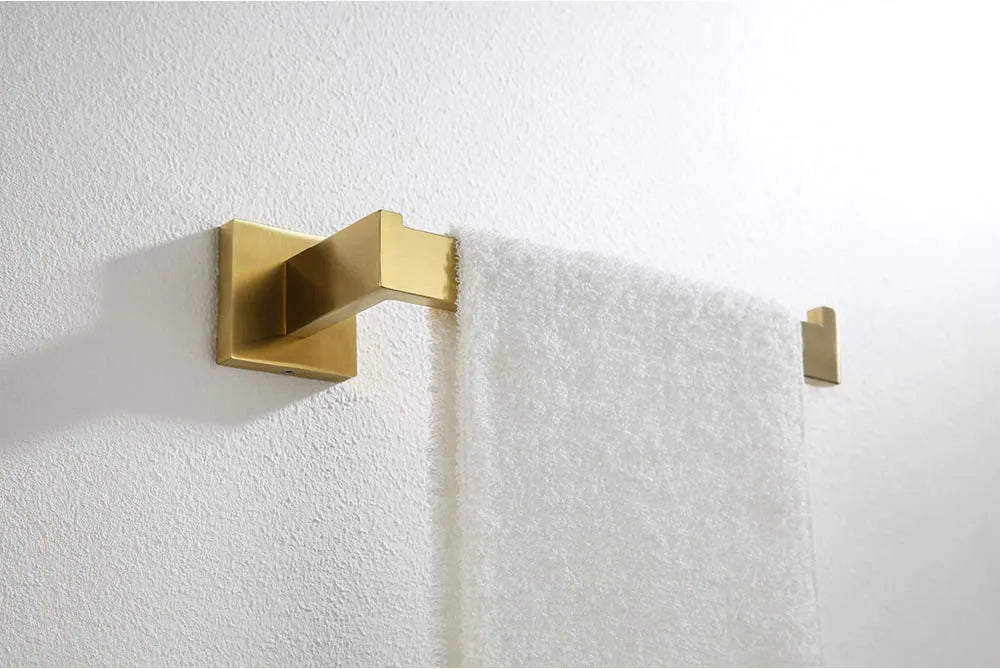 Stainless Steel Brushed Gold Towel Bar Rack Toilet Paper Holder Toilet Brush Robe Hook Soap Dish Bathroom Accessories Hardware