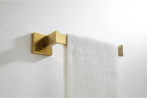 Stainless Steel Brushed Gold Towel Bar Rack Toilet Paper Holder Toilet Brush Robe Hook Soap Dish Bathroom Accessories Hardware